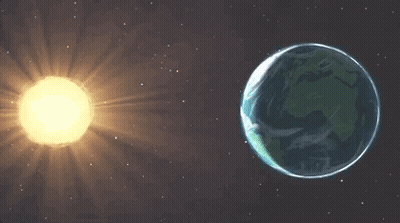 The Sun Is Shining Brightly Behind The Earth GIF
