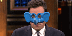 The Tonight Show Jimmy Fallon Elephant Mask GIF