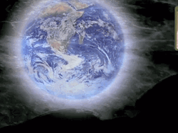 The Truman Show Text Effect With Earth GIF