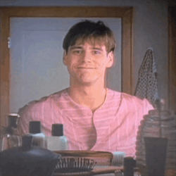 The Truman Show Truman Burbank Smiling On Mirror GIF
