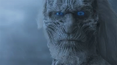 The White Walker From Game Of Thrones Has Blue Eyes And A Long Beard . GIF