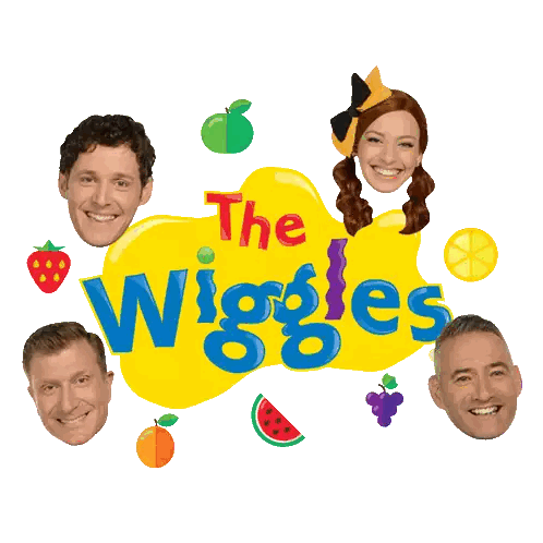 The Wiggles Logo With Multiple Faces Sticker