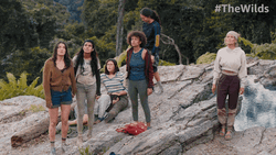The Wilds Girls Cast Away Looking Up Sky GIF
