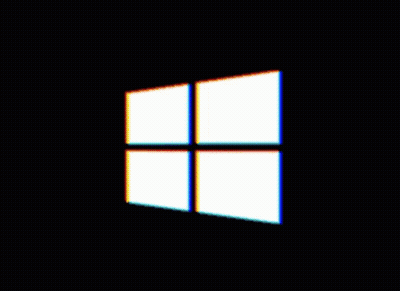 The Windows Logo Is Displayed On A Black Screen GIF