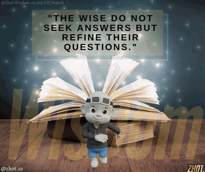 The Wise Do Not Seek Answers But Refine Their Questions Written On A Poster GIF
