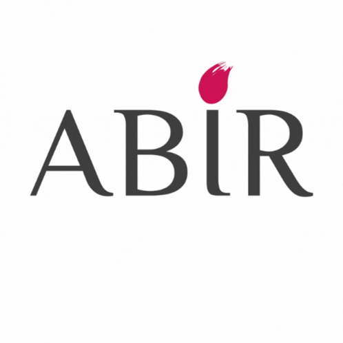 The Word Abir Is On A White Background With A Red Brush Stroke GIF
