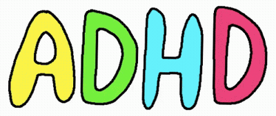 The Word Adhd Is Written In A Colorful Font GIF