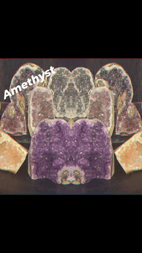 The Word Amethyst That Is On A Piece Of Stone GIF