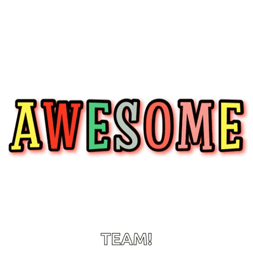 The Word Awesome Is Written In Red Green And Yellow Letters GIF