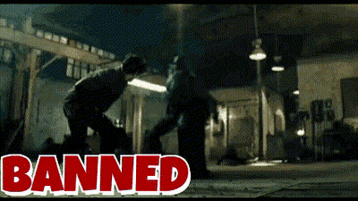 The Word Banned That Is On A Black And White Background GIF