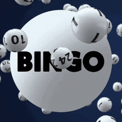 The Word Bingo Is On A White Ball Surrounded By White Balls GIF