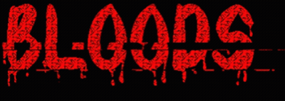 The Word Bloods Is Written In Red Letters On A Black Background GIF