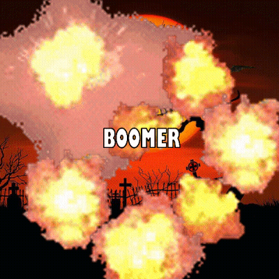 The Word Boomer That Is On A Cartoon GIF
