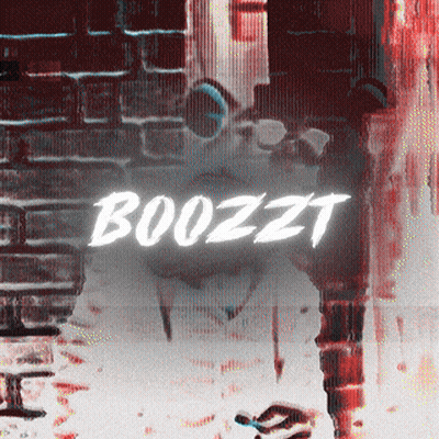 The Word Boozzt Is On A Red And White Background GIF