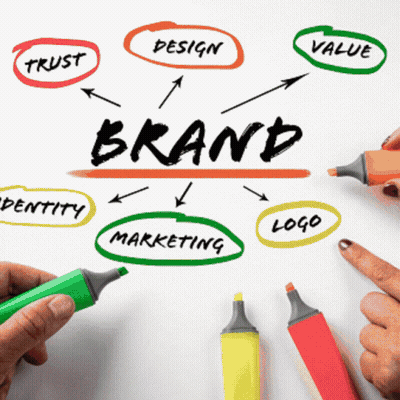 The Word Brand Is Written On A White Paper GIF