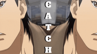 The Word Catch Is On The Front Of A Poster GIF