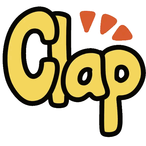 The Word Clap Is Written In Yellow And Black Sticker