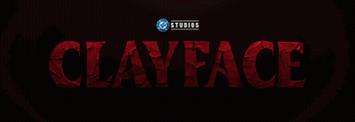 The Word Clayface Is Written In Red On A Dark Background GIF