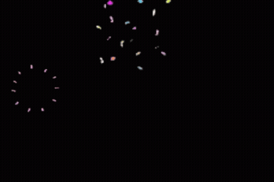 The Word Congratulations Is Surrounded By Confetti On A Black Background GIF