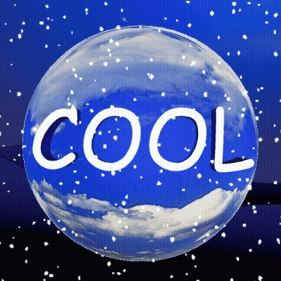 The Word Cool Is Written On A Blue Sphere GIF