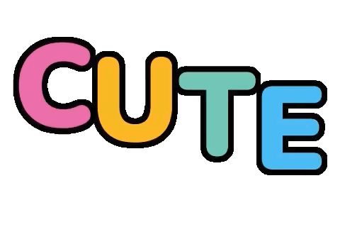 The Word Cute Is Written In A Colorful Font . GIF