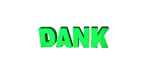 The Word Dank Is Displayed In Green Letters On A White Background Sticker