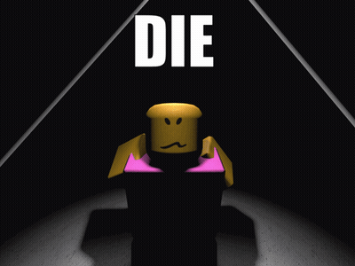 The Word Die Is On A Black Background With A Yellow Character GIF