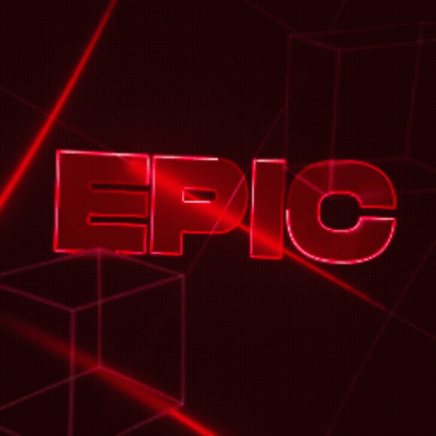 The Word Epic Is Lit Up In Red Letters On A Dark Background GIF