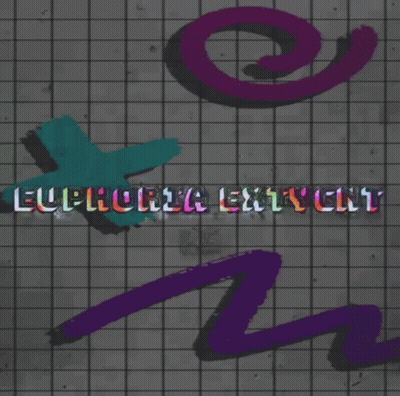 The Word Euphoria Is On A Grid Background GIF