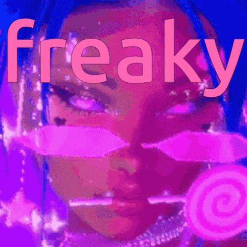 The Word Freaky That Is On A Pink Background GIF
