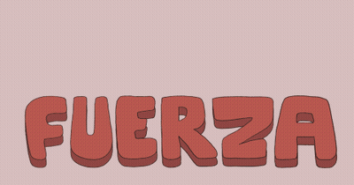 The Word Fuerza Is Stacked On Top Of Each Other With A Pink Background GIF
