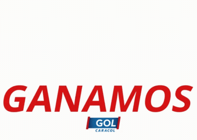 The Word Ganamos Is Written In Red Yellow And Blue GIF