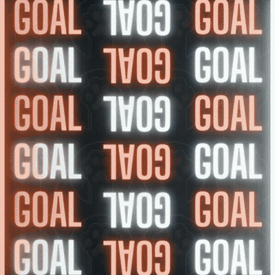 The Word Goal Is Displayed In Different Shades Of Orange GIF
