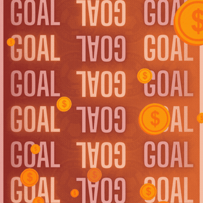 The Word Goal Is On A Brown Background GIF