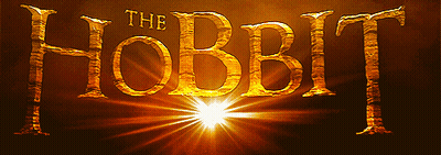 The Word Hobbit Is Written In Gold Letters On A Dark Background GIF
