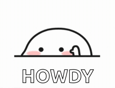The Word Howdy Is On A White Background With A Cartoon GIF
