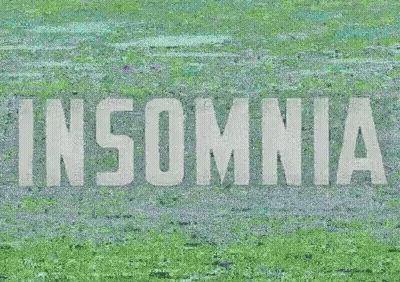 The Word Insomnia Is Written On A Purple And Pink Background GIF