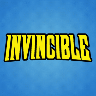 The Word Invincible That Is Yellow And Red GIF