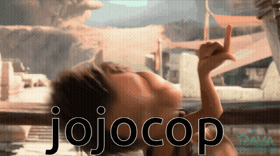 The Word Jojocop That Is On A Person 'S Face GIF