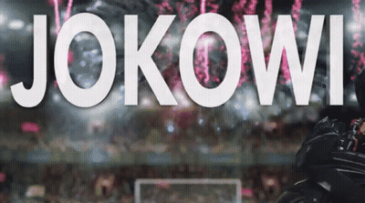 The Word Jokowi Is Displayed On A Blurred Background GIF