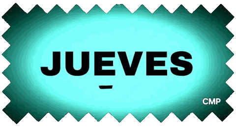 The Word Jueves Is Written In Black On A Green Background Sticker