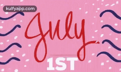 The Word July Is On A Pink Background GIF