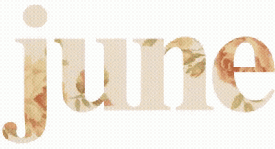 The Word June Is Surrounded By Flowers On A Black Background GIF