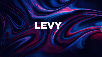 The Word Levy That Is On A Blue And Purple Background GIF