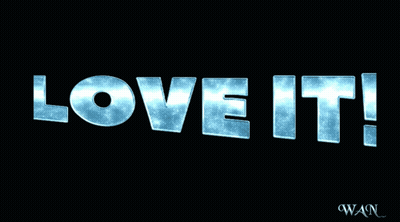 The Word Love Is Written In Blue Letters On A Dark Background GIF