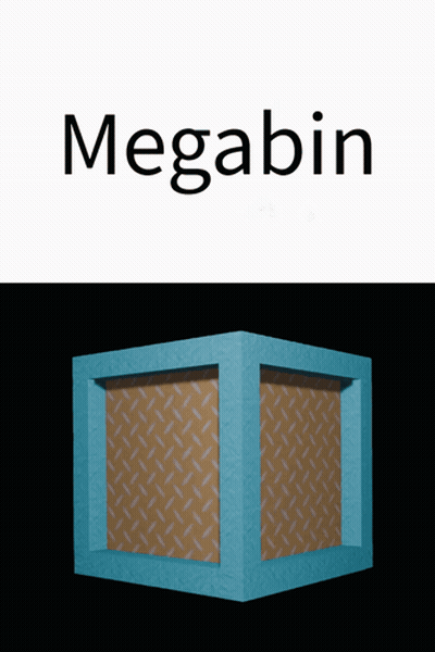 The Word Megabin That Is On A Black And White Background GIF