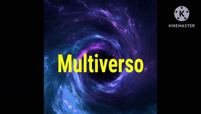 The Word Multiverso Is On A Screen With A Swirl In The Background GIF