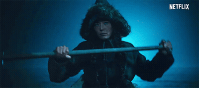 The Word Netflix Is On The Bottom Of A Blue Screen GIF