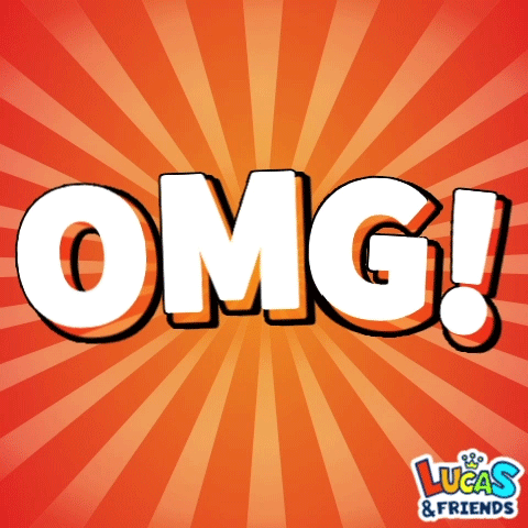 The Word Omg Is On A Red Background GIF