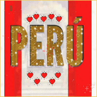 The Word Peru That Is On A Red White And Blue Background GIF